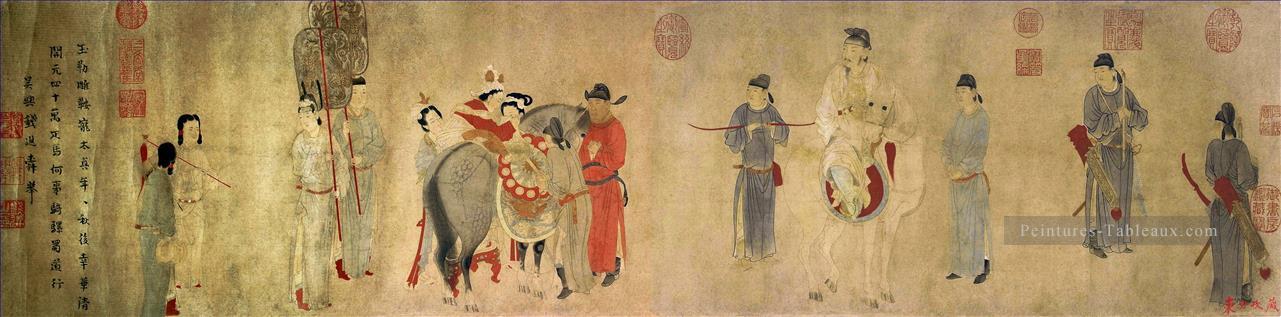 Yang Guifei montage d’un cheval vieille Chine à l’encre Peintures à l'huile